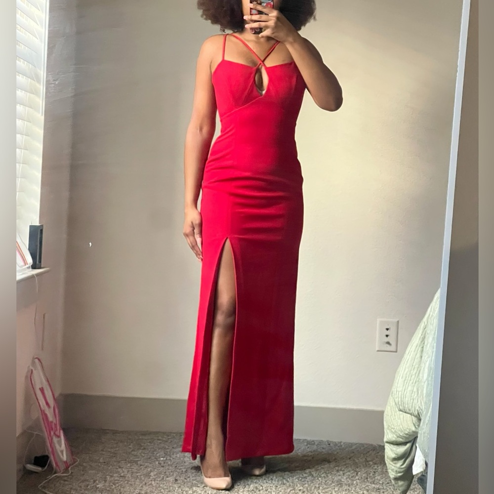 BCBGMaxAzria Striking Red Maxi Dress